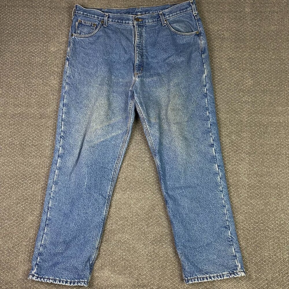 Carhartt B155 DST Relaxed Fit Fleece Lined Jeans Mens 42x32 Measures 41 x 31.5